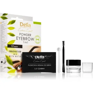 Delia Henna do brwi pudrowa 1.0 czarna saszetka 4g - Akcesoria i kosmetyki do stylizacji brwi - miniaturka - grafika 1