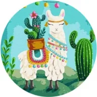 Malowanie po numerach - Twoje Hobby Malowanie po numerach owalne Lama - miniaturka - grafika 1