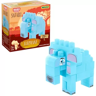 KLOCKI BABY BLOCKS SAFARI SŁOŃ 23 EL WADER A1 41502 - Klocki - miniaturka - grafika 1