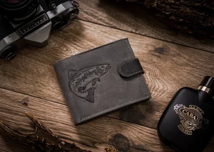 Duży Portfel Męski Z Nubukowej Skóry Naturalnej Lumarko! - Portfele - miniaturka - grafika 4