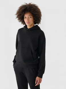 Damska bluza dresowa nierozpinana z kapturem Outhorn OTHWAW24TSWSF1681 - czarna - Bluzy damskie - miniaturka - grafika 1