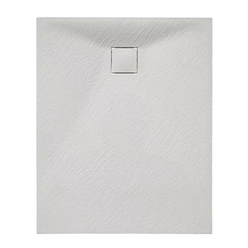Biały brodzik prysznicowy prostokątny o strukturze kamienia 100x70 cm Riko Hydrosan
