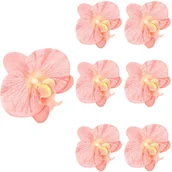 Sztuczne kwiaty - Storczyk Satyna Główka Wyrobowa Koralowa 6 szt - miniaturka - grafika 1