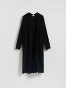 Swetry damskie - Reserved - Długi kardigan z wiskozą - czarny - miniaturka - grafika 1