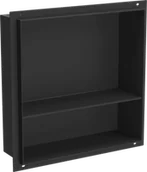 Półki łazienkowe - Mexen X-Wall-NR półka wnękowa bez kołnierza z półką 30 x 30 cm, czarna - 1971303010S - miniaturka - grafika 1