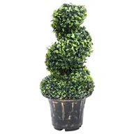 Sztuczne kwiaty - vidaXL Spirala ze sztucznego bukszpanu, z doniczką, zielona, 59 cm - miniaturka - grafika 1
