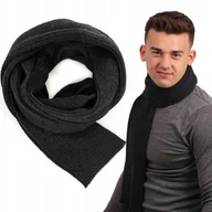 Apaszki i szaliki męskie - Elegancki szal męski szalik jesienny zimowy CIEPŁY 100% WEŁNA merino długi - miniaturka - grafika 1
