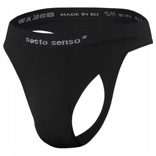 ﻿Sesto Senso stringi męskie bezszwowe CZARNY L/XL - Majtki męskie - miniaturka - grafika 1