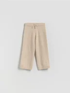 Bluzy dla dziewczynek - Reserved - Dzianinowe spodnie - beżowy - miniaturka - grafika 1