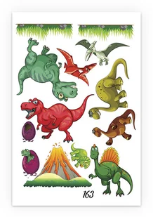 TATUAŻE DZIARY ZMYWALNE DLA DZIECI DINOZAUR 163 - Zabawki kreatywne - miniaturka - grafika 1