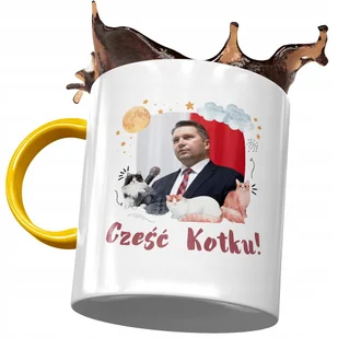 Kubek Żółty Przemysław Czarnek PIS Na Prezent z Nadrukiem ze Zdjęciem + Opakowanie na prezent (wzór 04) - Kubki - miniaturka - grafika 1