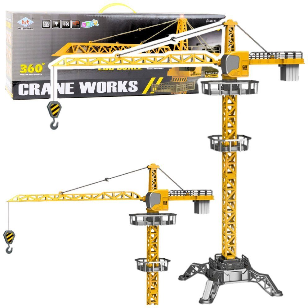 Dźwig Żuraw Zdalnie Sterowany RC Światła LED Obrót 360 1:36 120 cm EDUKAMP