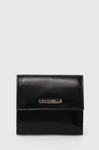 Coccinelle portfel METALLIC SHINY CALF damski kolor czarny E2 RX8 11 B8 01 - Portfele - miniaturka - grafika 1