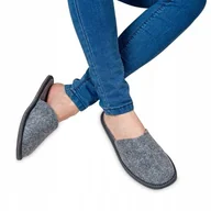 Kapcie damskie - Filcowe Kapcie Damskie Szare Pełne Klapki Domowe 39 - miniaturka - grafika 1