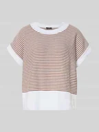 Swetry damskie - t-shirt z czystej bawełny w imitacja dzianiny model 'Kipe' - miniaturka - grafika 1