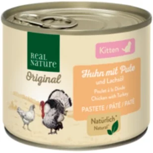 REAL NATURE Original mokra karma dla kotów, kociąt Kurczak z indykiem i olejem z łososia 6x200 g - Mokra karma dla kotów - miniaturka - grafika 1