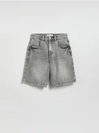 Sukienki i spódniczki dla dziewczynek - Reserved - Jeansowe szorty bermudy - jasnoszary - miniaturka - grafika 1