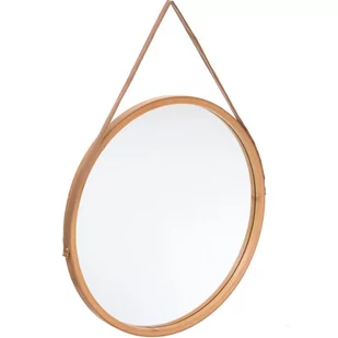Atmosphera Lusterko dekoracyjne okrągłe wiszące kolor brązowy 38 cm B07VPVKGY1 - Lustra - miniaturka - grafika 1
