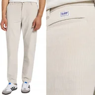 Spodnie męskie - Lee RELAXED WORKWEAR CHINO ECRU LUŹNE SPODNIE SZTRUKSY CHINOSY W33 L32 - miniaturka - grafika 1