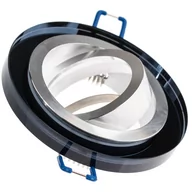 Oprawy, klosze i abażury - Oprawa Halogenowa Szklana Sufitowa Arian Mr16 Gu10 Lumiled Okrągła Ruchoma Czarna - miniaturka - grafika 1