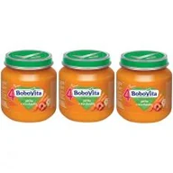 Desery dla dzieci - BoboVita Deserek Jabłka z marchewką po 4. miesiącu Zestaw 3 x 125 g - miniaturka - grafika 1