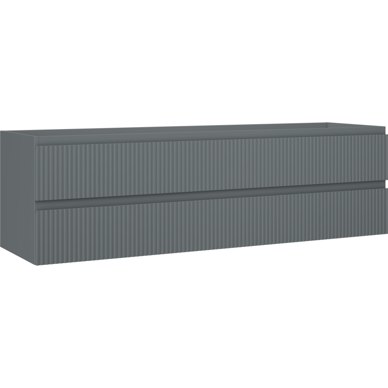 Mexen Rivel szafka łazienkowa podumywalkowa 160 cm, 2 szuflady, ryflowana , grafit mat - 91A20-16047-2-BFF66