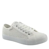 Trampki damskie - Lee Cooper LCW-25-31-3422L trampki damskie koronkowe białe - miniaturka - grafika 1