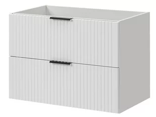 Wisząca BIAŁA Szafka pod Umywalkę 80 cm SZUFLADY x2 RYFLOWANE FRONTY 3 kolory uchwytów - Szafki łazienkowe - miniaturka - grafika 1