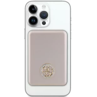 Guess Powerbank indukcyjny 5W GUPBM3AL4DMD 3000mAh złoty/gold MagSafe 4G Strassed Metal Logo - Powerbanki - miniaturka - grafika 2