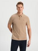 Koszulki męskie - Sinsay - Koszulka polo - beżowy - miniaturka - grafika 1