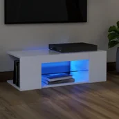 Szafki RTV - vidaXL Lumarko Szafka pod TV z oświetleniem LED, biała, 90x39x30 cm 804238 - miniaturka - grafika 1