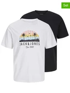 Koszulki męskie - Jack & Jones Koszulki (2 szt.) w kolorze białym i czarnym - miniaturka - grafika 1
