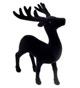 Ozdoby bożonarodzeniowe - Renifer Świąteczny Stojący Czarny Flokowany 21 Cm - miniaturka - grafika 1