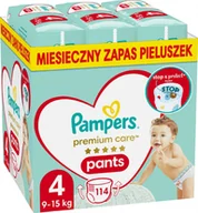 Pieluchy - Pampers Pieluchomajtki Pants Premium Care 4, 9-15 kg, 114 szt. [outlet] - miniaturka - grafika 1