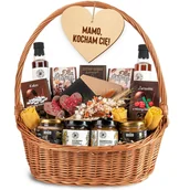 Zestawy upominkowe - Kosz Prezentowy Duży Prezent Na Dzień Mamy Matki Ekskluzywny Zestaw, Słodycze I Napary - miniaturka - grafika 1