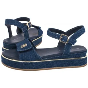 Sandały Sandal Blue T3A2-33788-1828 800 (TH1306-a) Tommy Hilfiger - Sandały damskie - miniaturka - grafika 1