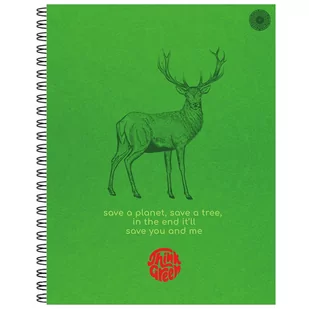 THINK GREEN zeszyt na spirali 80kA4 w kratkę , folia mat + lakier - Zeszyty szkolne - miniaturka - grafika 1