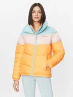 Odzież trekkingowa damska - Columbia Kurtka zimowa Puffect™ Color Blocked Jacket Pomarańczowy Regular Fit - miniaturka - grafika 1