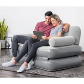Materace turystyczne - Bestway Dmuchana sofa 3-w-1, PVC, szara - miniaturka - grafika 1