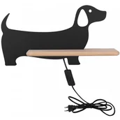 Lampy ścienne - Lampka czarna nocna piesek z włącznikiem C9-M20 - miniaturka - grafika 1