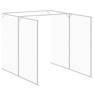 Buda dla psa, z wybiegiem, antracytowa, 165x1271x181 cm, stal Lumarko! - Budy dla psów - miniaturka - grafika 8