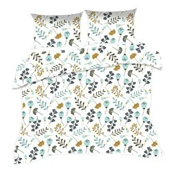 Extrapościel Pościel bawełniana 160x200 613N biała niebieskie kwiatki gałązki Classic E24 - Pościel Extrapościel Pościel bawełniana 160x200 613N biała niebieskie kwiatki gałązki Classic E24 - Pościel - miniaturka - grafika 1