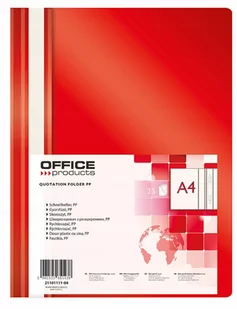 OFFICE PRODUCTS Skoroszyty PP A4 czerwony op.25szt - Teczki i skoroszyty - miniaturka - grafika 2
