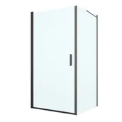 Kabiny prysznicowe - Oltens Rinnan kabina prysznicowa 100x100 cm kwadratowa drzwi ze ścianką czarny mat/szkło przezroczyste 20015300 - miniaturka - grafika 1