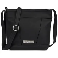 Torebki damskie - Torebka damska skórzana listonoszka mała premium czarna klasyczna Beltimore - miniaturka - grafika 1