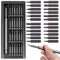 Śrubokręty - Zestaw Precyzyjnych Śrubokrętów Wkrętaki Bity 25El Magnetyczne + Etui - miniaturka - grafika 1