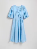 Sukienki - Reserved - Muślinowa sukienka midi - jasnoniebieski - miniaturka - grafika 1