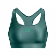 Biustonosze - Biustonosz treningowy Under Armour UA HeatGear Mid Padless - zielony - miniaturka - grafika 1