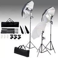 Lampy studyjne - vidaXL Lampa studyjna Fotograficzny zestaw studyjny z lampami i tłem 3055125 - miniaturka - grafika 1
