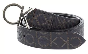 Calvin Klein - Damski pasek ze sztucznej skóry - pasek z logo na całej powierzchni - szczotkowany metalowy pasek z logo Signature - skóra poliuretanowa/skóra PU, Brązowy, 40 (Manufacturer size: 90) - Paski - miniaturka - grafika 1
